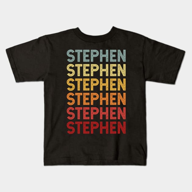 Stephen Name Vintage Retro Gift Named Stephen Kids T-Shirt by CoolDesignsDz